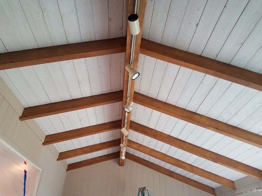 Aged ceiling finish