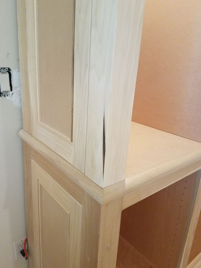 Wood cabinet refinishing